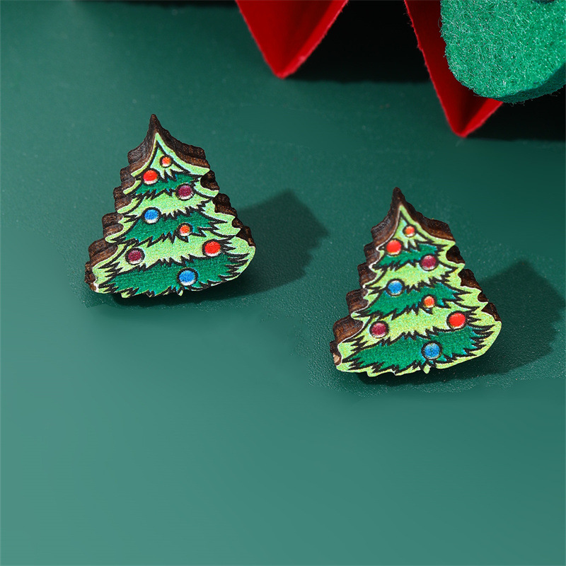 5-Pair Christmas Cartoon Stud Earrings Set